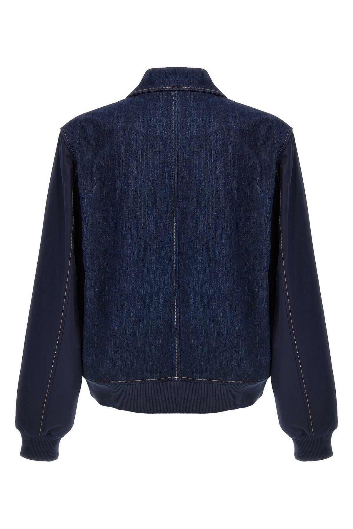 the echo denim varsity cotton denim jacket