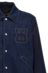 the echo denim varsity cotton denim jacket