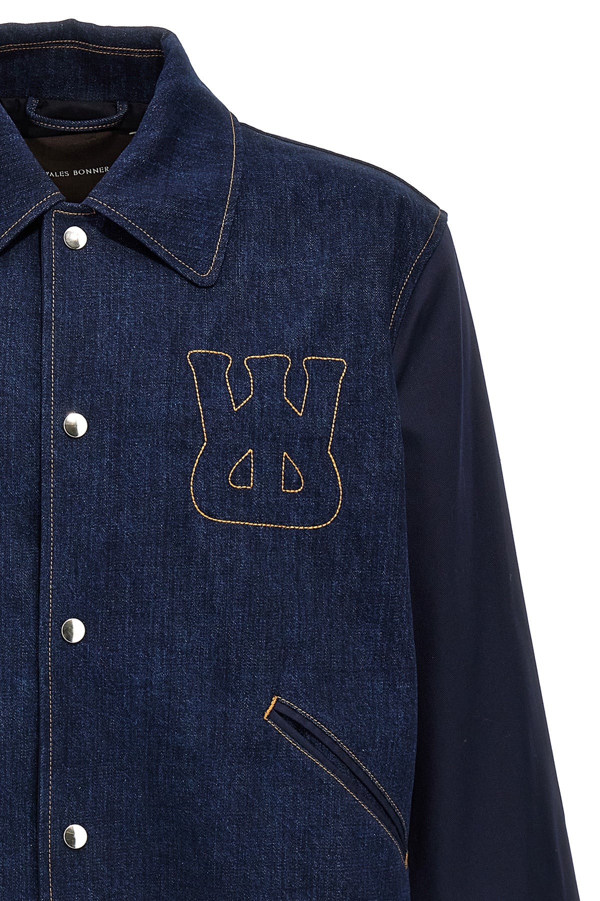 the echo denim varsity cotton denim jacket