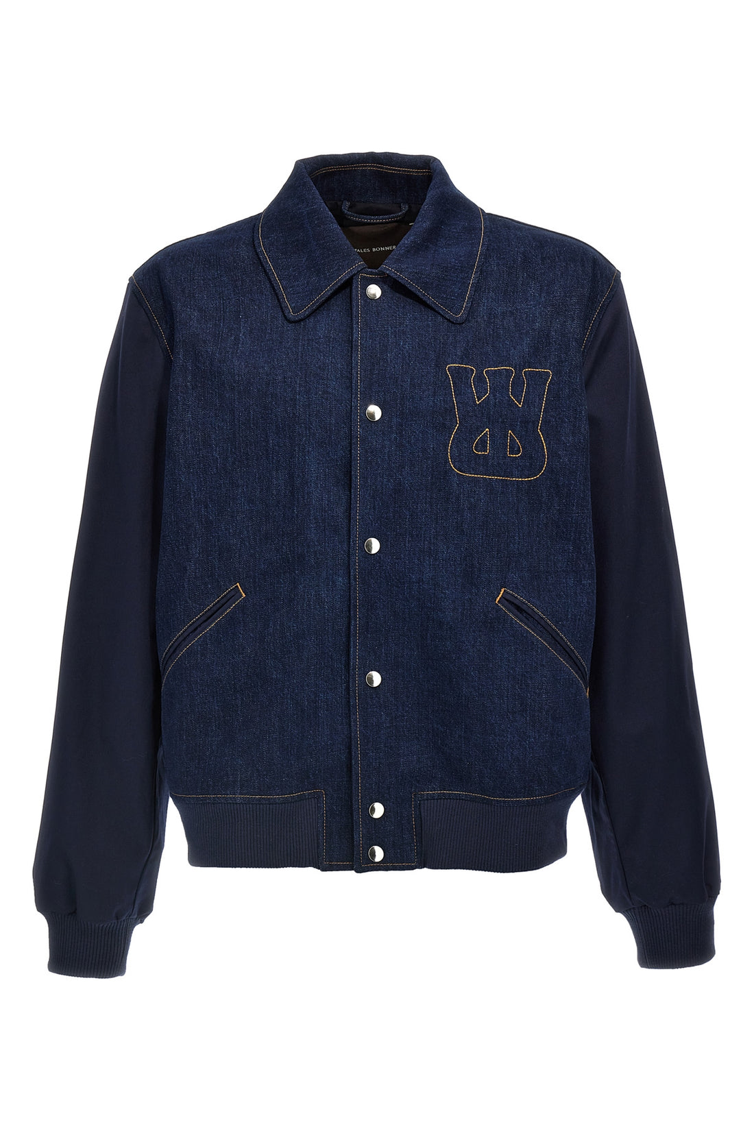 WALES BONNER 52 the echo denim varsity cotton denim jacket