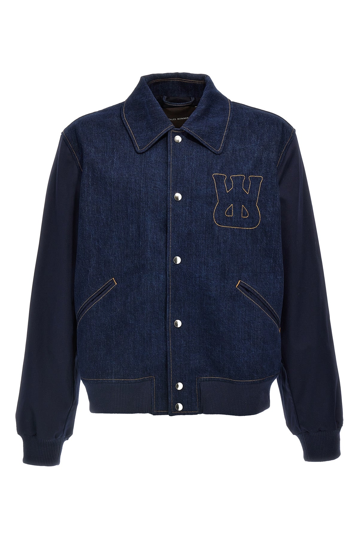 the echo denim varsity cotton denim jacket