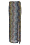 caperdoni frame-crafted lamé viscose sarong skirt