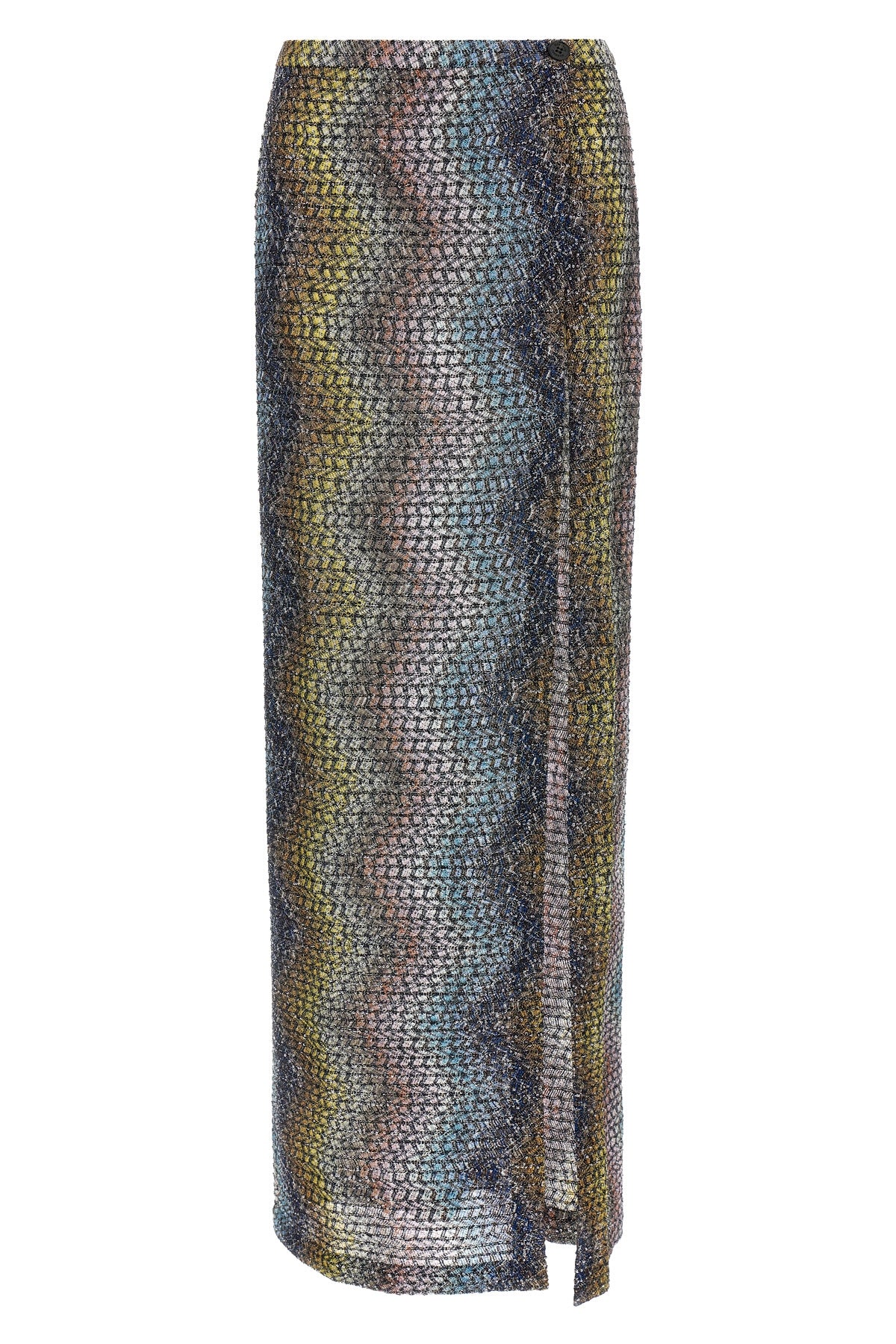 caperdoni frame-crafted lamé viscose sarong skirt