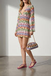 mini dress in openwork viscose blend