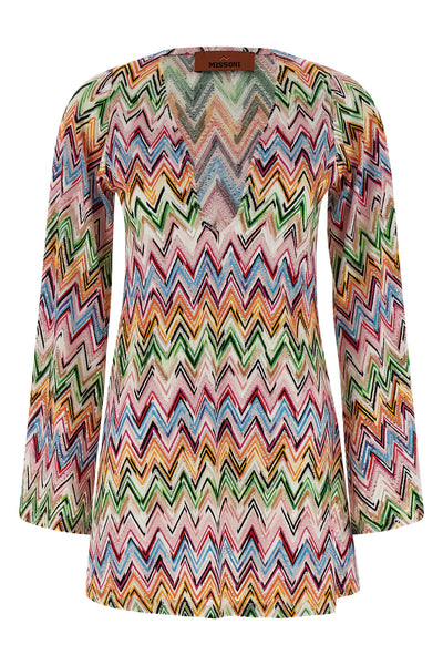mini dress in openwork viscose blend