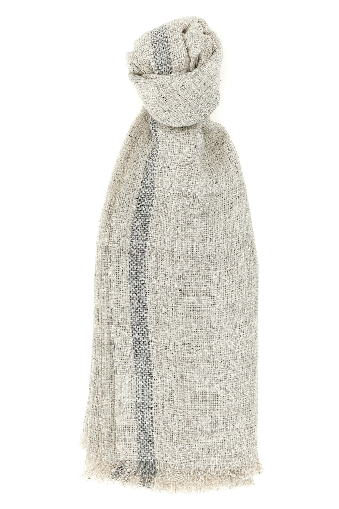BRUNELLO CUCINELLI OS bouclé weave linen scarf