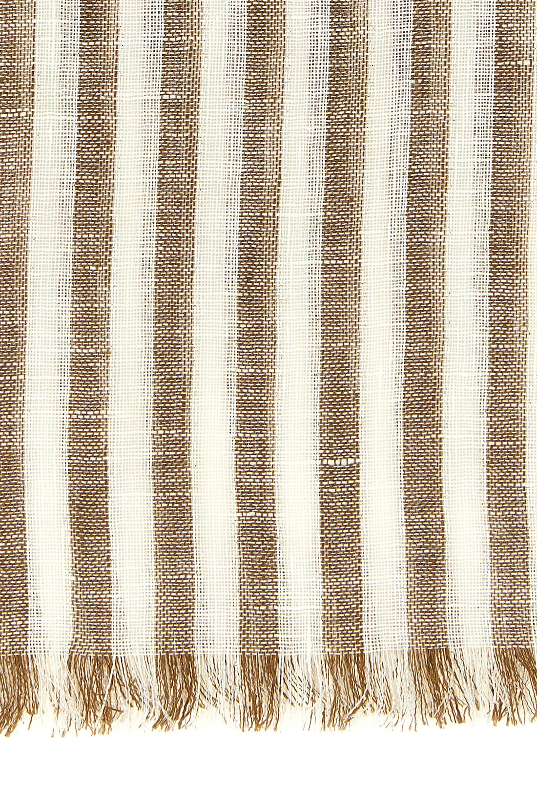 BRUNELLO CUCINELLI OS sparkling striped pattern linen scarf worked