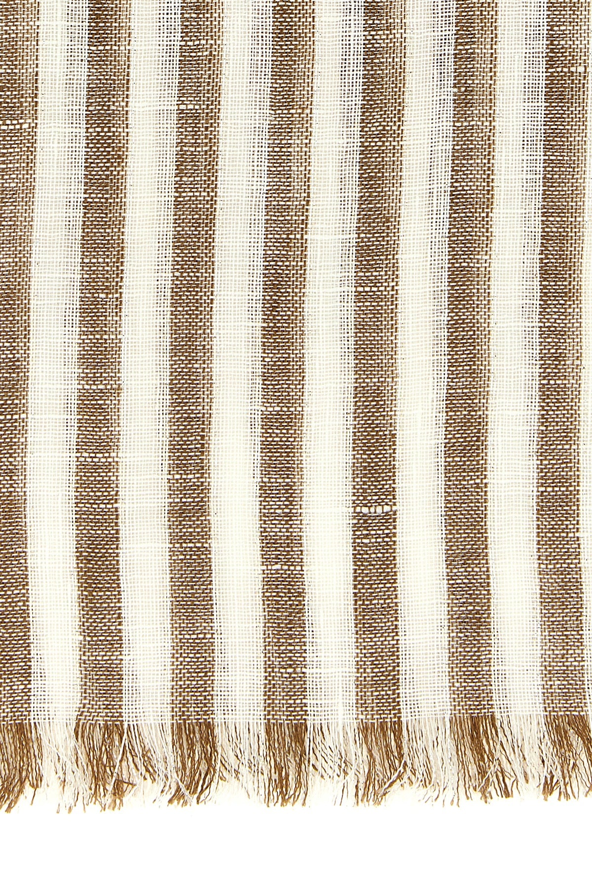 sparkling striped pattern linen scarf worked