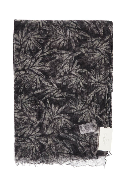 "cashmere scarf with fern print"