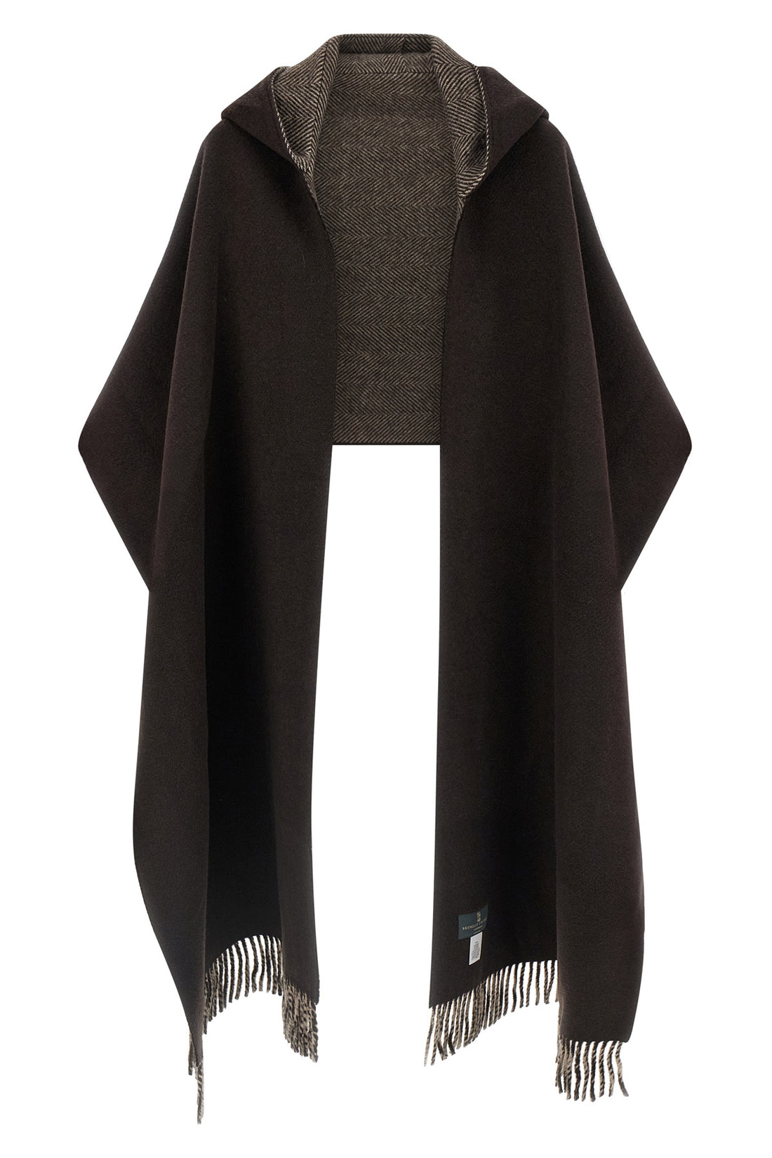BRUNELLO CUCINELLI OS the brunello cucinelli reversible hooded scarf in pure cashmere represents the p