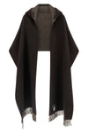 the brunello cucinelli reversible hooded scarf in pure cashmere represents the p