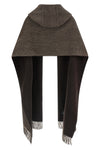 the brunello cucinelli reversible hooded scarf in pure cashmere represents the p