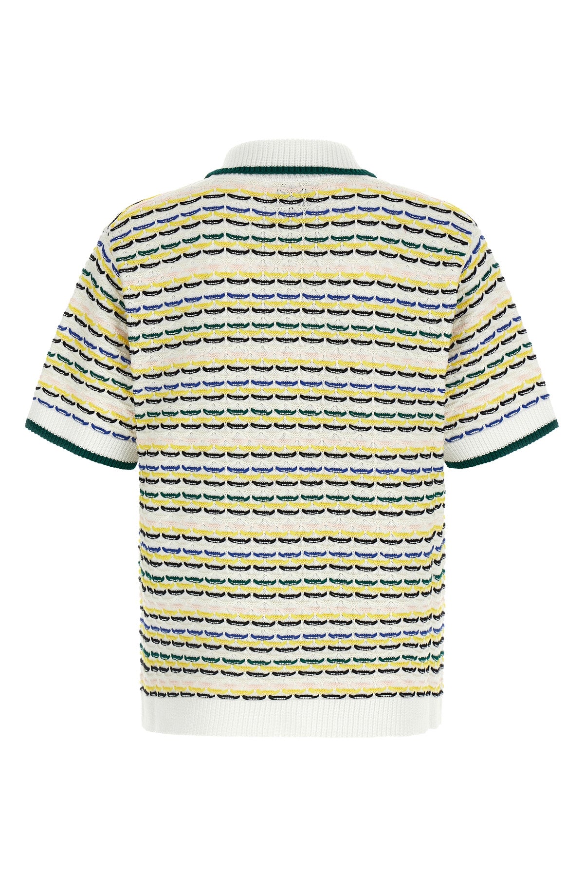tuck stitch short sleeve cotton knit shirt