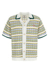 tuck stitch short sleeve cotton knit shirt
