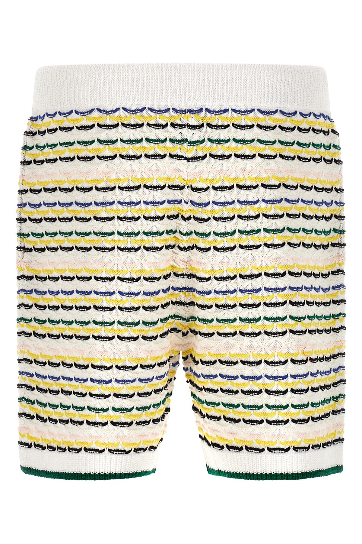 tuck stitch cotton knit bermuda shorts