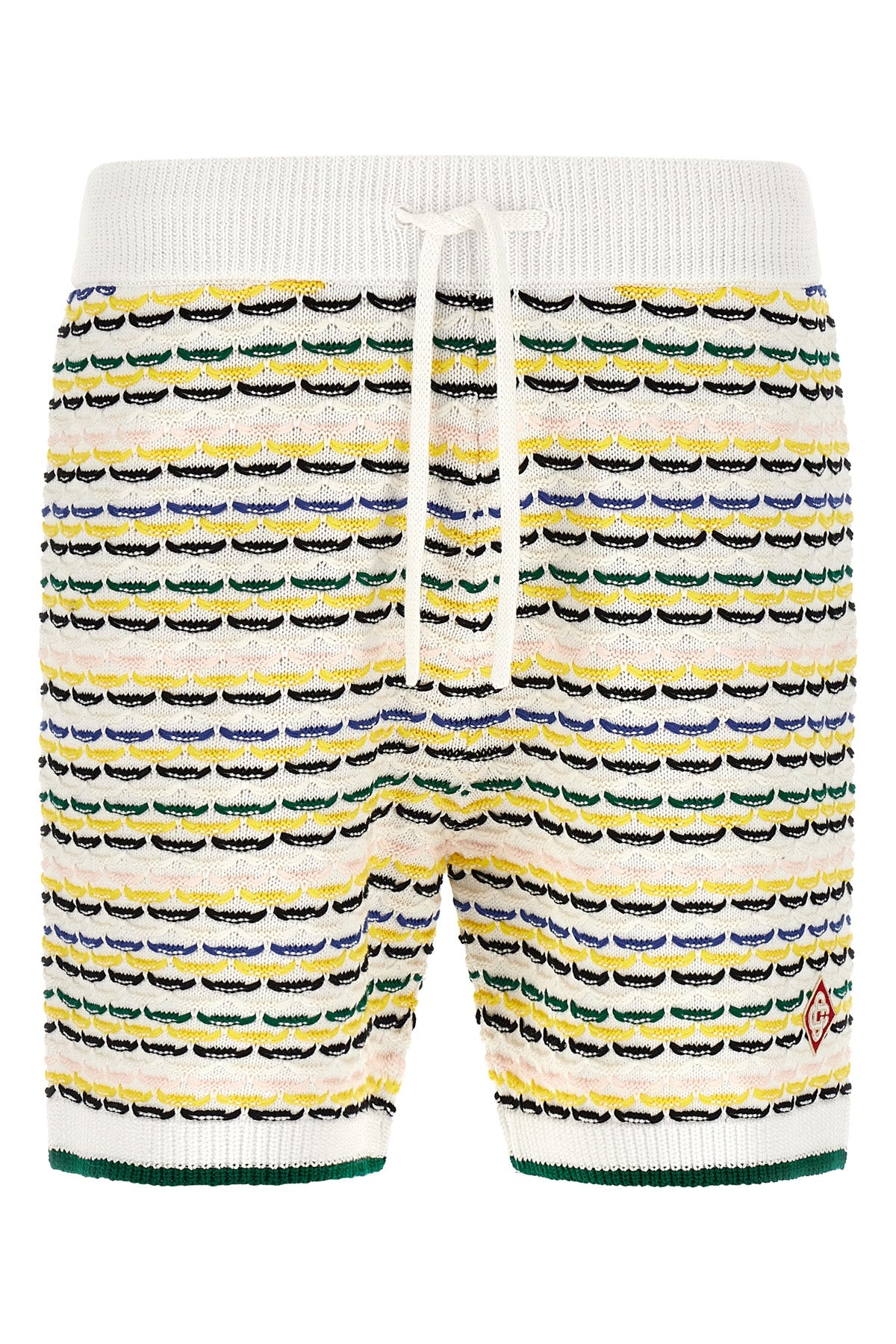 tuck stitch cotton knit bermuda shorts