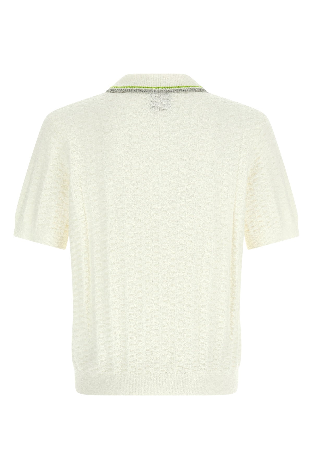 tennis bouclé polo shirt in bouclé cotton blend fabric