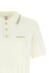 tennis bouclé polo shirt in bouclé cotton blend fabric