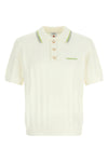 tennis bouclé polo shirt in bouclé cotton blend fabric