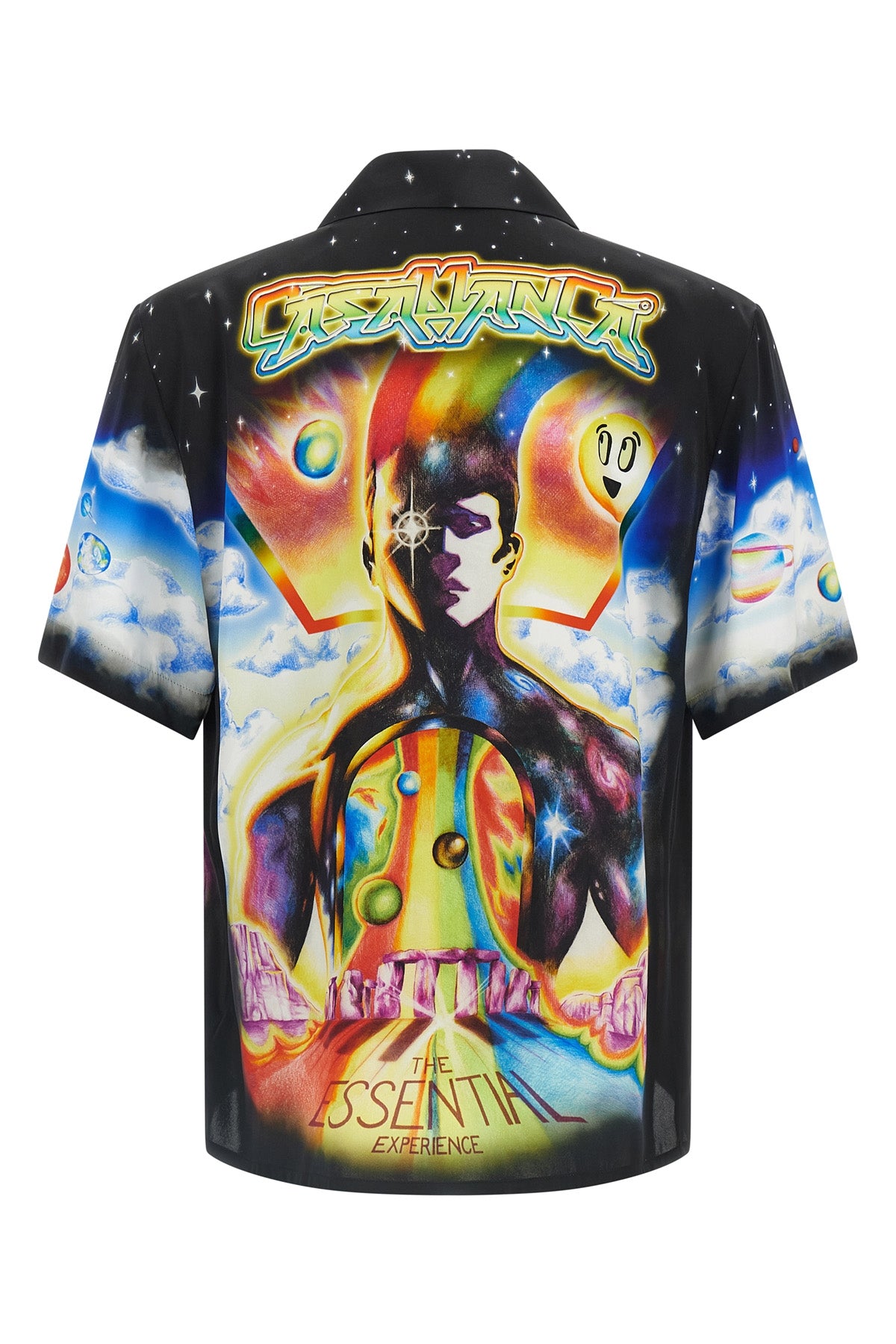 all-over the essential experience print silk twill shirt