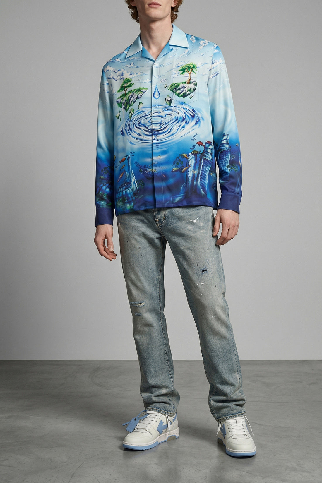CASABLANCA L the maisons lost atlantis silk twill shirt