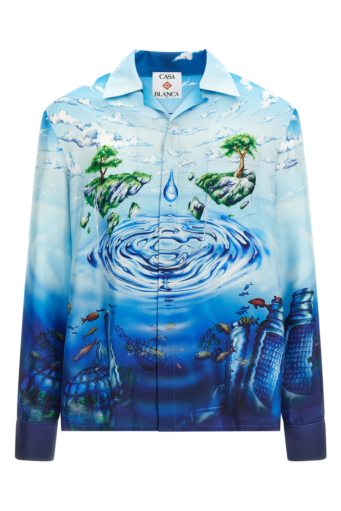 CASABLANCA L the maisons lost atlantis silk twill shirt