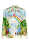 all-over aloha print silk twill shirt