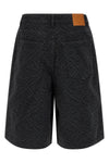 laser monogram denim bermuda shorts in cotton denim