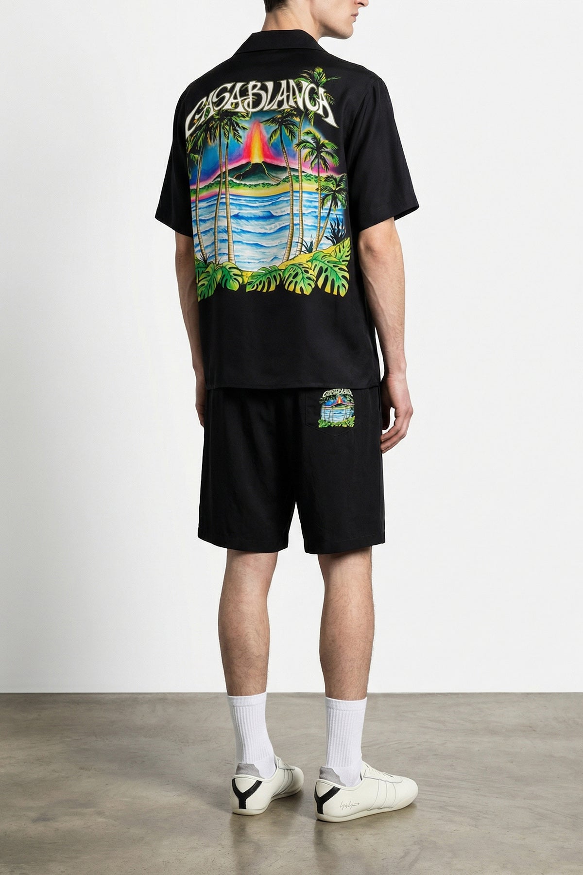 jacquard monogram silk bermuda shorts