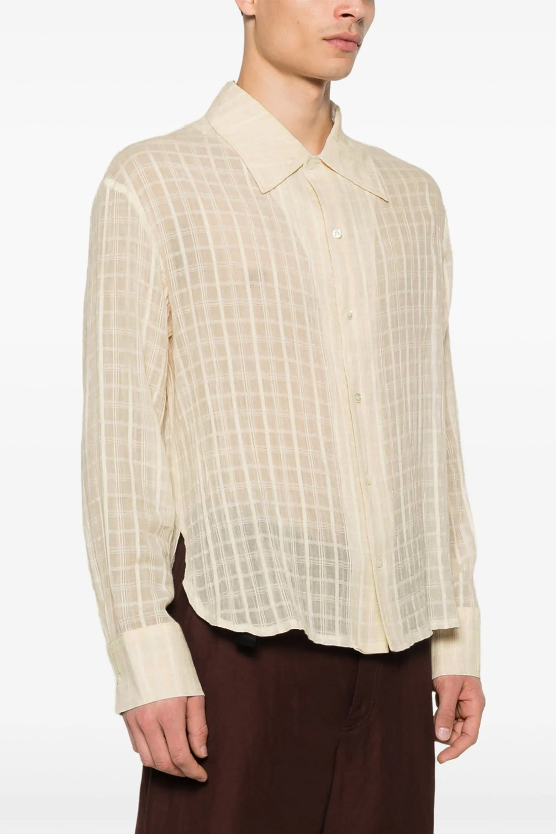 SÉFR L ignacio shirt in light italian plaid cotton