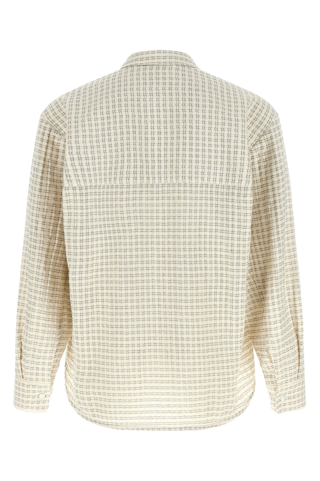 SÉFR L wes shirt in a delicate seersucker effect checked cotton fabric