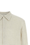 wes shirt in a delicate seersucker effect checked cotton fabric