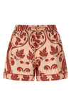 lissipa shorts in all-over braque geometry print silk twill