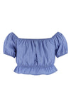 check-print cotton poplin top