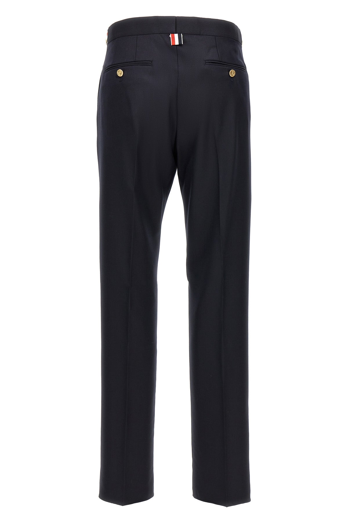 low rise wool twill pants