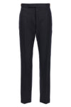 low rise wool twill pants