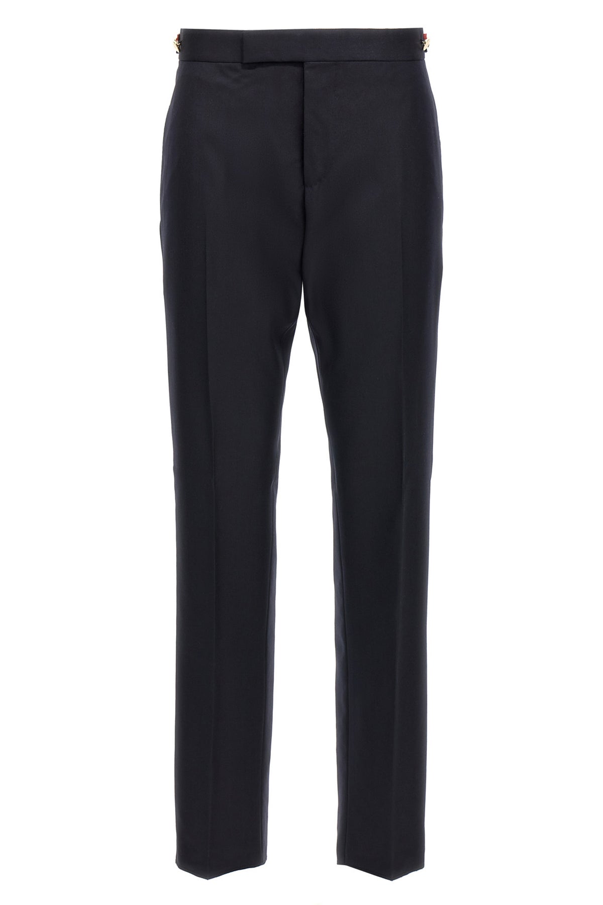 low rise wool twill pants