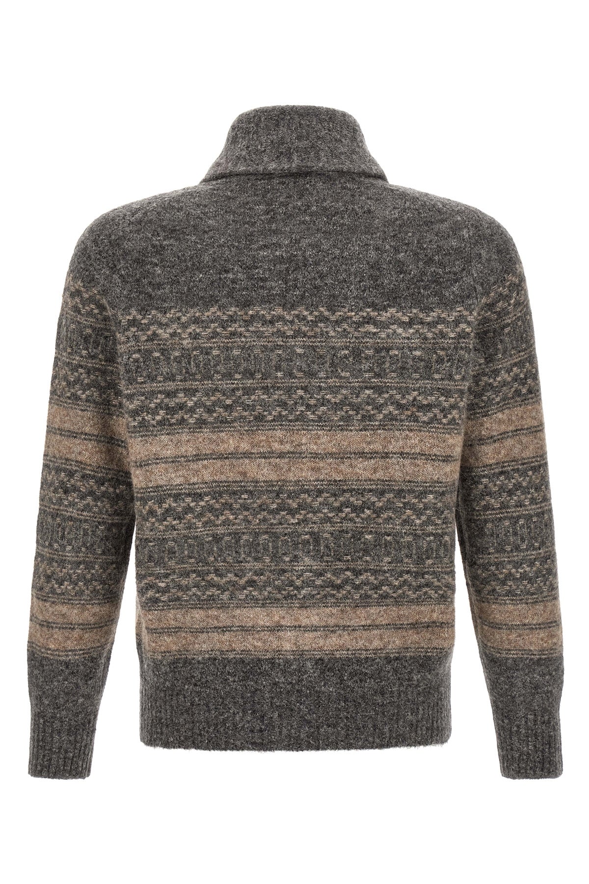 brunello cucinellis nordic jacquard cardigan defines winter layering through