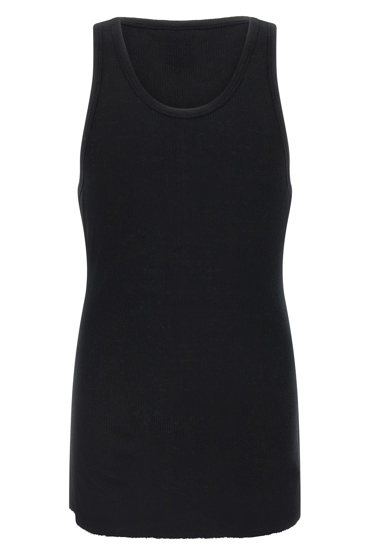 947 tank top in ribbed cotton and linen blend