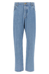 thom browne jeans in washed japanese selvedge denim