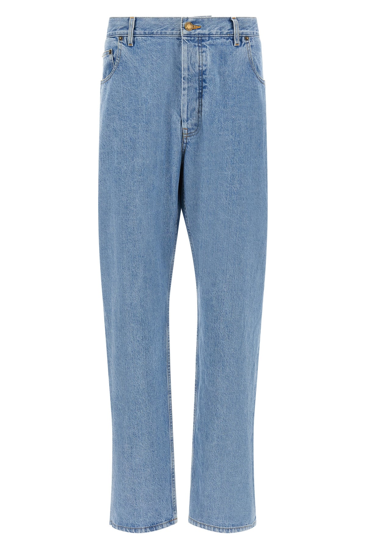 thom browne jeans in washed japanese selvedge denim