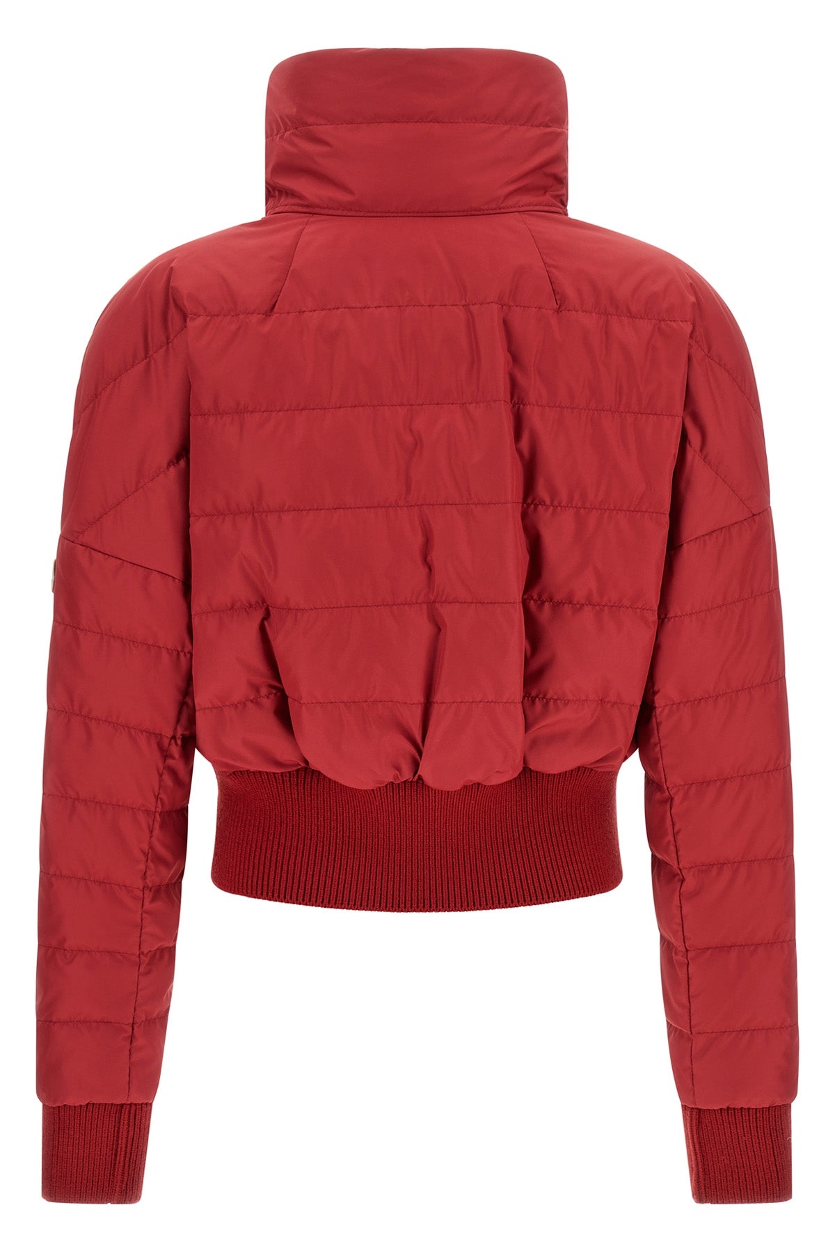 moncler + rick owens cropped down jacket in quilted saison longue
