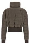 moncler + rick owens cropped down jacket in quilted saison longue