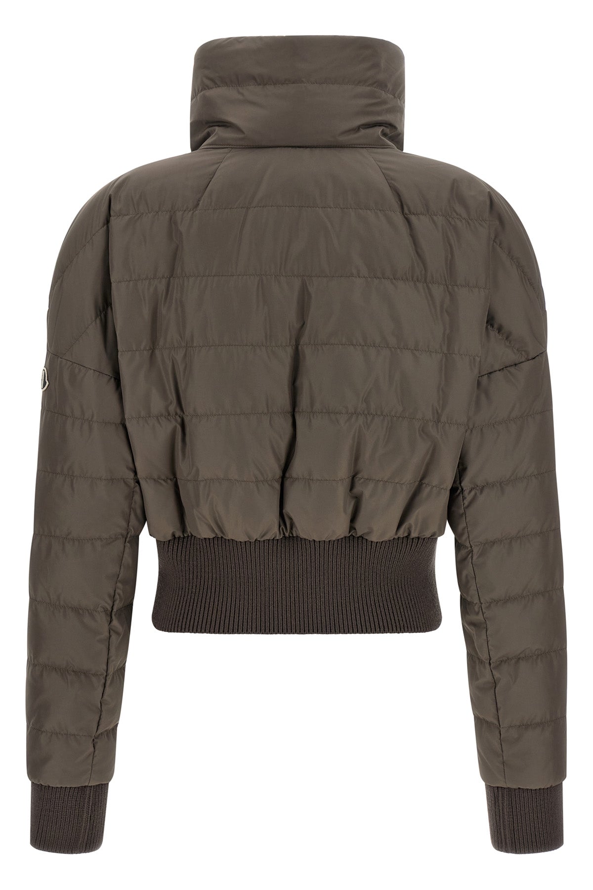 moncler + rick owens cropped down jacket in quilted saison longue