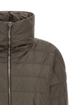 moncler + rick owens cropped down jacket in quilted saison longue