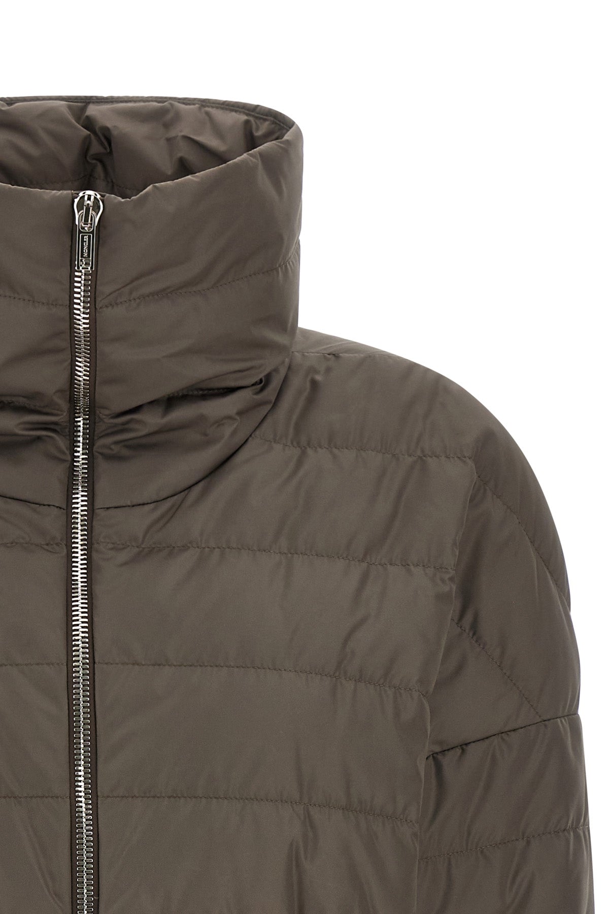 moncler + rick owens cropped down jacket in quilted saison longue