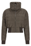 moncler + rick owens cropped down jacket in quilted saison longue