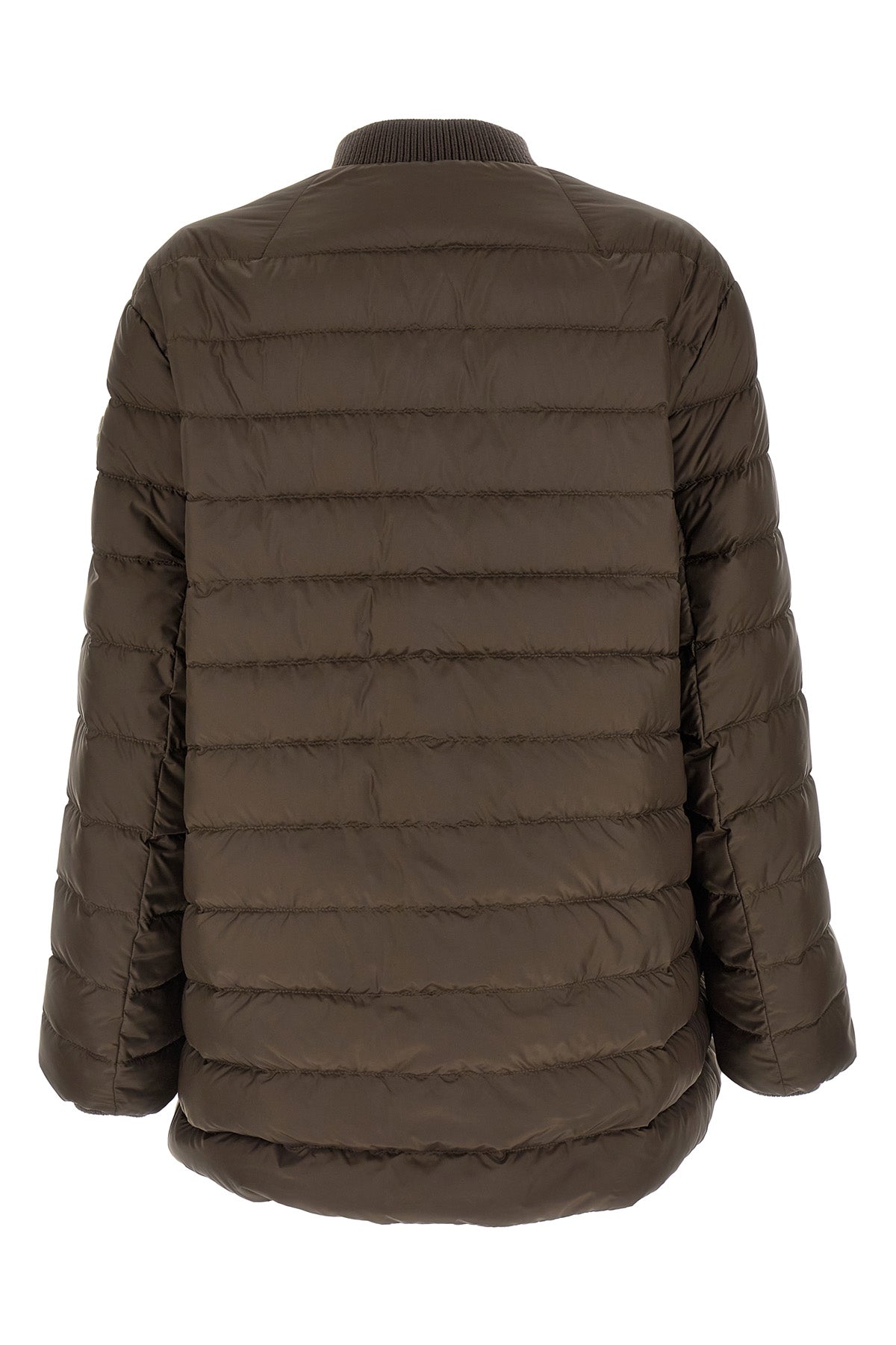 moncler + rick owens flight parka down jacket in quilted saison longue lightly
