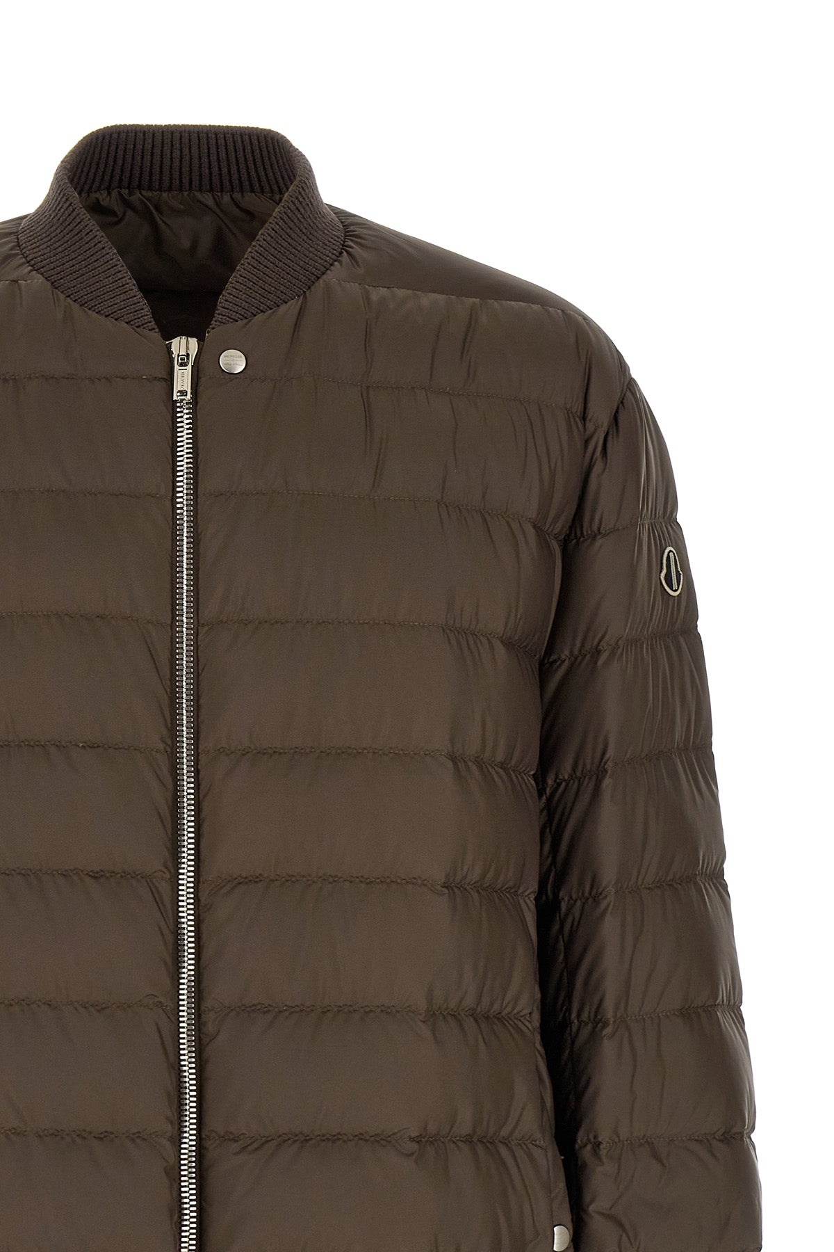 moncler + rick owens flight parka down jacket in quilted saison longue lightly
