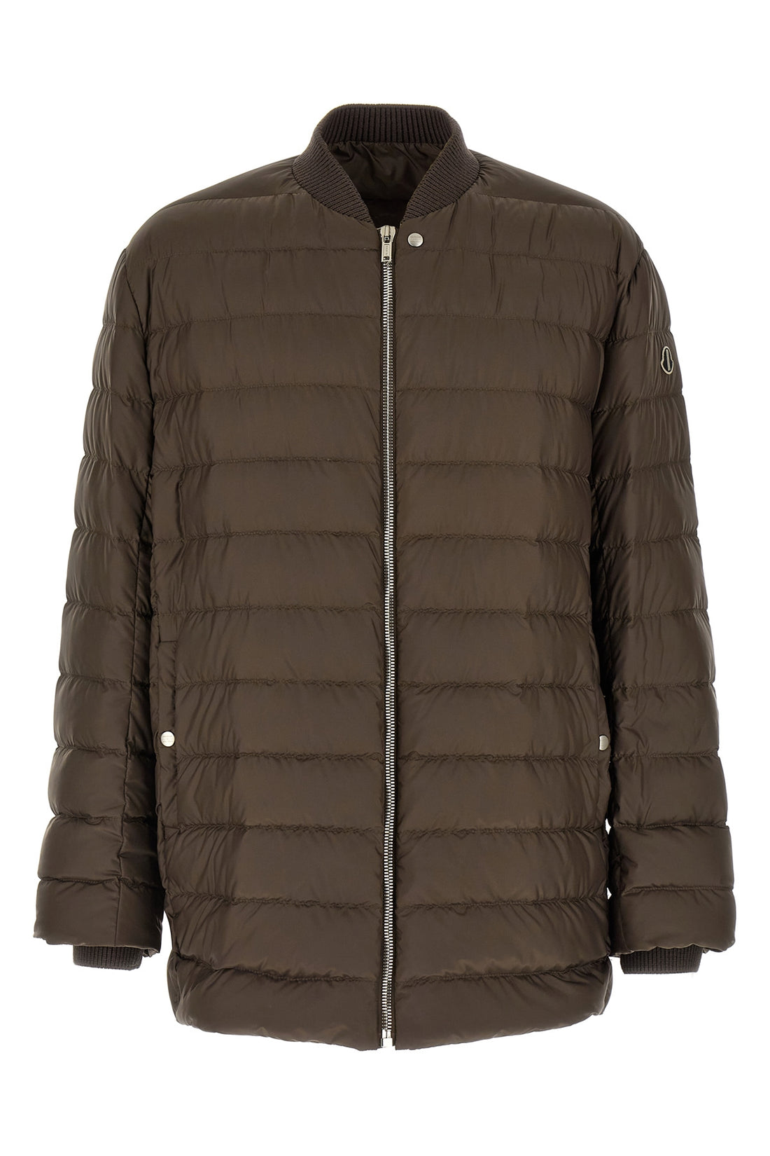 RICK OWENS 2 moncler + rick owens flight parka down jacket in quilted saison longue lightly